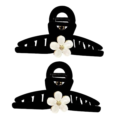 PAMINGONO 2個 ヘアピン ミディアムクロークリップ 女性のための花のヘアクリップ 白い綿の手袋 女性用ヘアクリップ 女性用ヘアバレッタ 大きな毛の爪 大きな髪の爪 女性用髪飾り アクリル