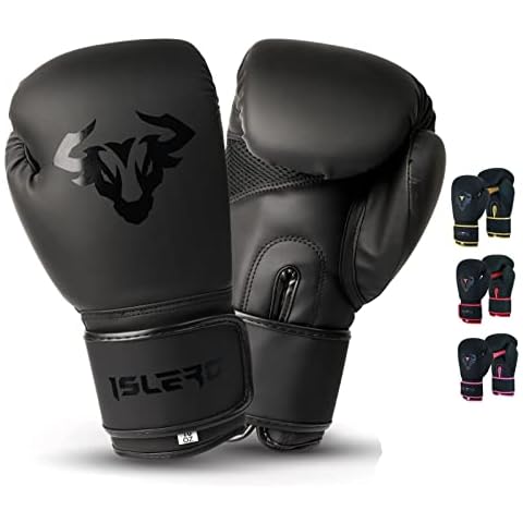 Islero Fitness Matte Black Kids Boxing Gloves Cover