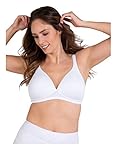 Naturana® BH Damen ohne Bügel [Cup A-D] I 100% Dank gepolsterten Trägern I BH ohne Bügel mit nahtlosen Cups I Bequemer Damen BH mit Unterbrustband 85 Weiss B