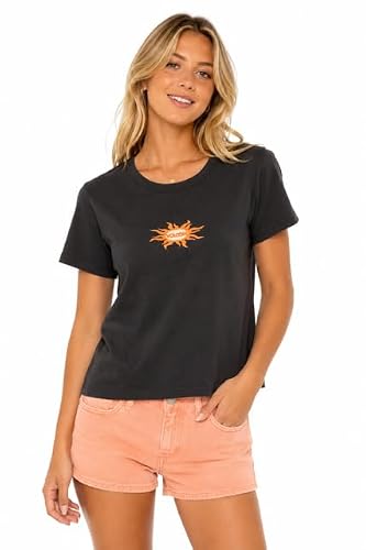 Volcom Women's Have a Clue Short Sleeve Tee, Vintage Black, Large