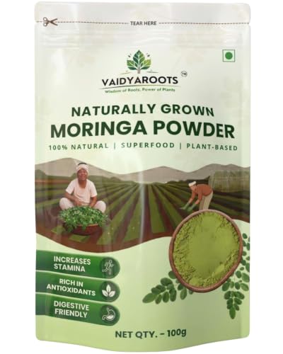 Image of Organic Moringa Leaf Powder 100g | Sahjan, Drumstick, Murungai Leaves | Ayurvedic Superfood for Energy, Immunity & Detox | Rich in Protein, Iron, Calcium, Vitamins | Natural & Lab Tested