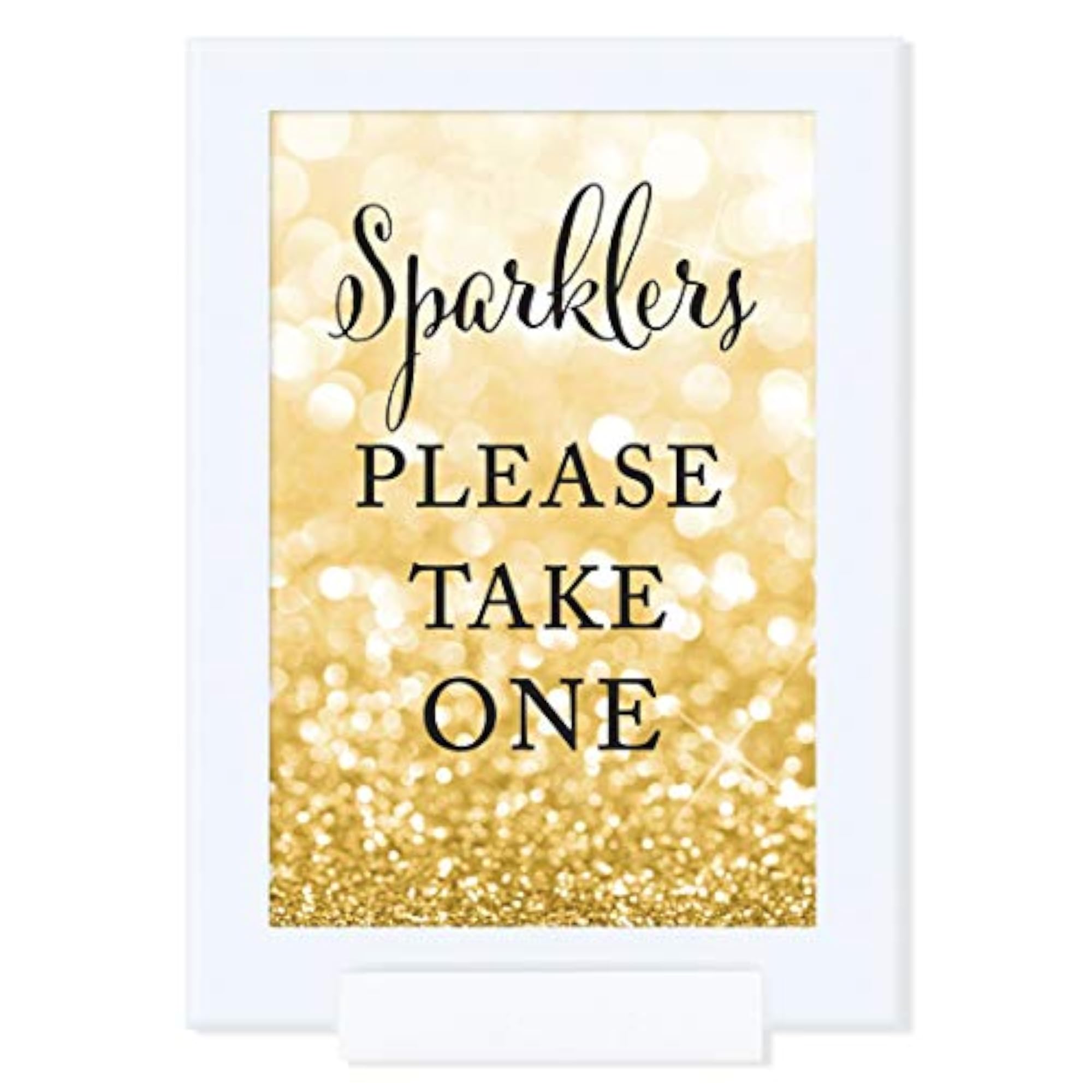 Framed Wedding Party Signs, Glitzy Gold Glitter