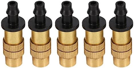 Miniatura 5 de EBTOOLS Boquilla de pulverización de latón de 5 piezas, boquilla atomizadora de rociadores ajustables para invernadero, paisajismo