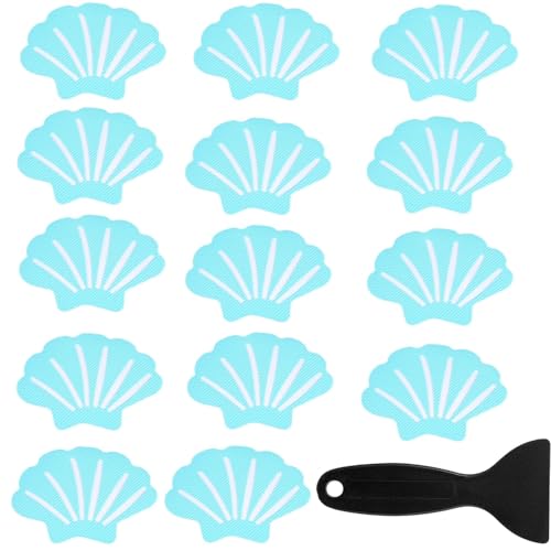 Luxiremi 20 Pcs Non Slip Bath Stickers, Clear, Premium PEVA Material, Shell Shape, Variety Pack, 20 Count, Indoor, Bath Safety Product, Stickers