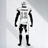 Anewdecals Personalized Custom Football Wall Decal - Choose Your Name - Numbers Custom Player...