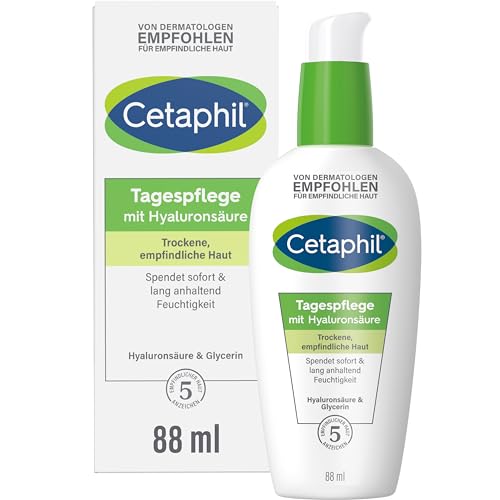 Cetaphil Tagespflege, Gesichtscreme mit Hyaluronsäure, Feuchtigkeitsspendende Tagespflege, Leichte Anti-Aging Pflege für alle Hauttypen, 88ml