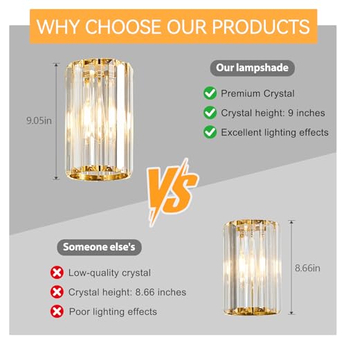 Image of Gold Pendant Lighting Modern Pendant Light Mini Crystal Chandeliers Adjustable Pendant Light Fixture for Kitchen Island Dinning Room Corridor Bedroom (Gold 1-Light)