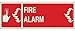 Brady 90976 Glow-In-The-Dark Plastic Glow-In-The-Dark Fire & Exit Sign, 5" X 14", Legend "Fire Alarm (with Picto)"