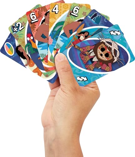 Mattel Games UNO Disney Moana 2 Kartenspiel für Kinder, Erwachsene & Familie mit Deck & Sonderregel, inspiriert vom Film – Bild 3