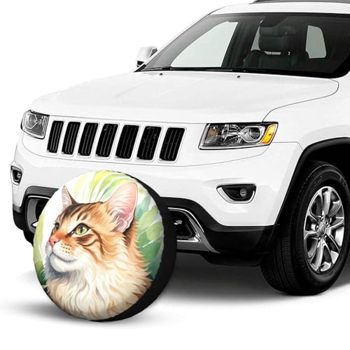 Image of Funny Cat Spare Tire Cover Wheel Protector Weatherproof Wheel Cover Universal Decorative Accessories for Camper RV SUV Travel Trailer 16 inch