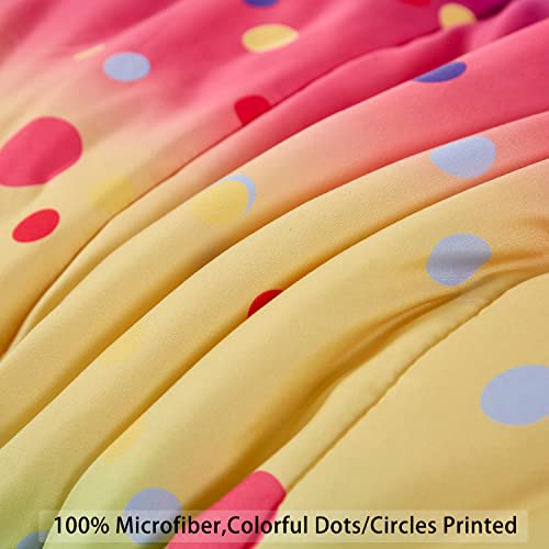 Alaookka Colorful Polka Dots Rainbow Comforter Set For Teen Girls Women,Twin Size 4 Piece Bed In A Bag,Circles Printed Comforter And Sheets,Ultra Soft Microfiber All Season Bedding Set(Twin,Dots) #TOP5