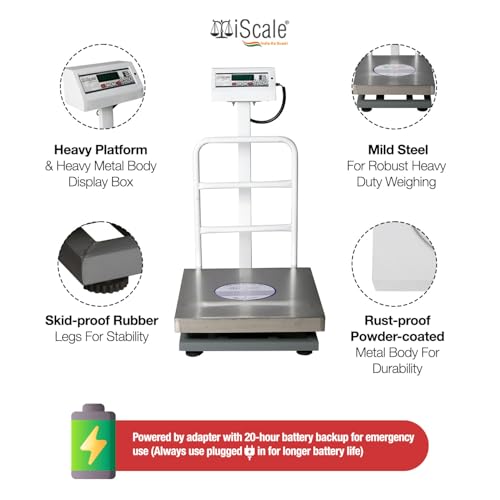 Image of iScale ISP-150S Digital Platform Weighing Scale 450x450mm Stainless Steel | 150kg Capacity, 20g Accuracy | OIML R76 Compliant, ISO Certified Digital Weight Machine for Shop, Warehouse, Industrial Use