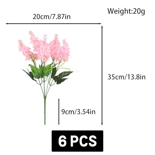 astylishome Pink Artificial Flowers Realistic Vivid Decorative No Withering Aesthetic Floral Arrangement Fake Hyacinth Wedding Decor for Ceremony Home Wedding Garden 1411 - Image 3