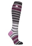 HEAT HOLDERS Lite - Ladies Thin Extra Long Knee High 1.6 TOG Patterned Winter Warm Thermal Socks (4-8 UK, Houghton)