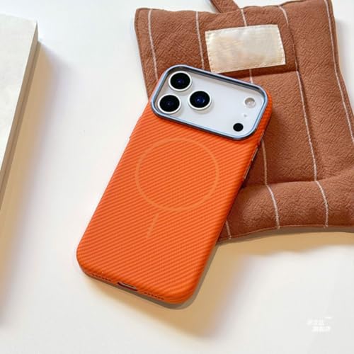 Coque protection objectif iPhone 14 Pro orange alliage antichoc chargeur sans fil
