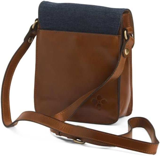 Denim Leather Colorblock Lari Crossbody