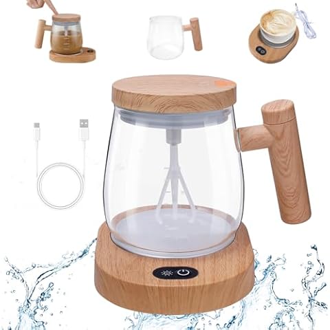 Cuteefun Self Stirring Mug with Warmer Cover