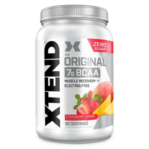 XTEND Original BCAA Powder Strawberry Mango | Sugar Free Post Workout Muscle Recovery Drink with Amino Acids | 7g BCAAs for Men & Women | 90 Servings