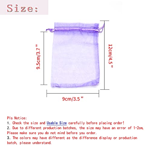 Image of Dealglad 50pcs Drawstring Organza Jewelry Candy Pouch Christmas Wedding Party Favor Gift Bags (3.5x4.5 inch, Light Purple)