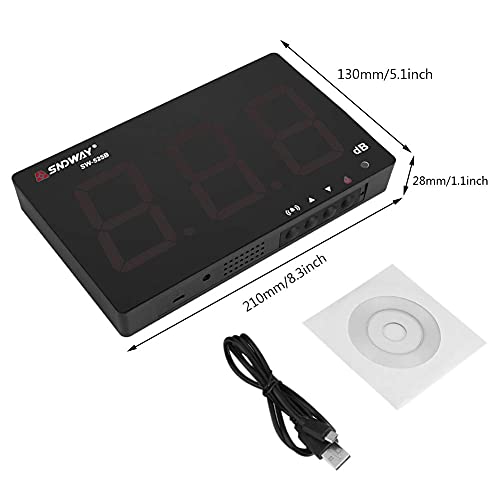 Schallpegelmesser, 30~130dB 9,6 inches großer LCD Bildschrim Display Wand Hängende Dezibel Noise Measuring Tester mit Datenlogger & Alarm