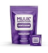 MUUK' SUPERFOODS | Organic Lion's Mane Mushroom Powder | ON-The-GO Packets | 30 Sachets