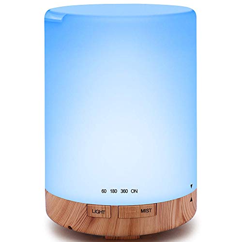 Diffuseurs d'arômes,Kyansin 300ML Diffuseur d'huile essentielle, Humidificateurs à brume fraîche avec 7 lumières DEL à changement de couleur ?Arrêt automatique Pour le yoga,Bureau,Chambre
