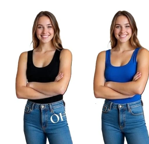 Women Cotton Camisole Pack of 2 Sleeveless Inner Top Soft Breathable Cotton Blend Vest for Daily & Layering-image-11