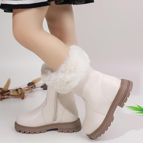 Girls Winter Boots Fashion Faux Fur Dress Shoes Warm Fur Lining Non-Slip Ankle Boots PU Leather Waterproof Boots2