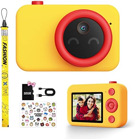 Kids Camera for Boys and Girls, SUPREUN Kids Digital Video Toddler Camera 1080P 16MP Video Camera Recorder Compact Point and Shoot Camera Christmas Festival Birthday Gifts for Kids Toys,32GB TF Card