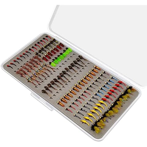 IEVEI Fly Fishing Flies Kit, 133pcs Dry Wet Nymphs Scud Midges Streamers Woolly Bugger Flies with Fly Box for Trout Bass Salmon Steelhead Fishing Cover