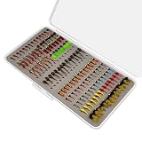 133 Pcs Fly Fishing Flies Fishing Ultra-Thin Portable Flies Kit Assortment with Box Trout Fishing Fl