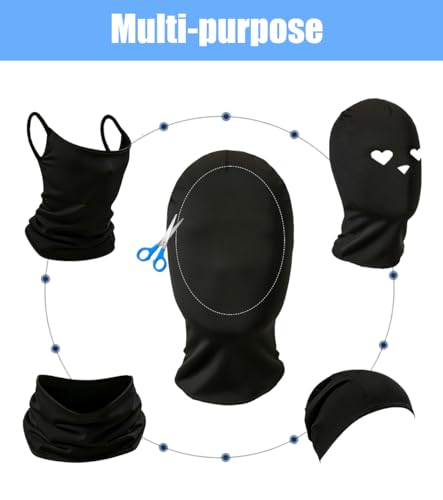 Image of 3 Pieces Full Face Mask, Stretchy Faceless Cloth Masks, Statue Inflatable Costume Accessory for Adult Men Women