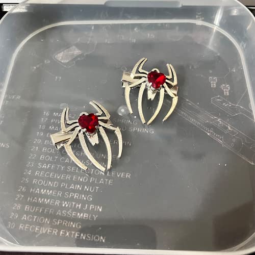 Zhoumeiwensp 2Pcs Halloween Metal Hair Clips Retro Spider Hairpin With Punk Clips Novelty Hair Style Making (Red_1) #TOP5