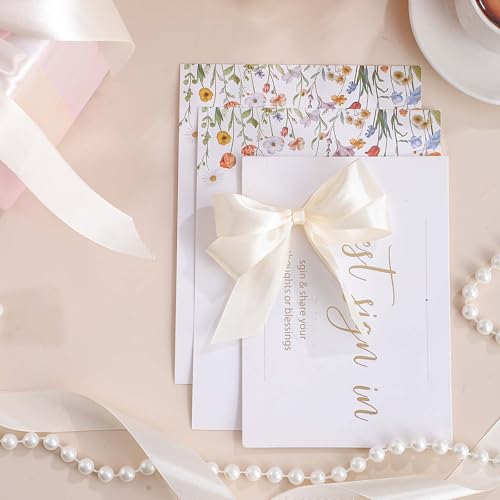 Image of woric Ivory Ribbon 1 Inch 50 Yards Cream Satin Ribbon for Bows Crafts Home Decor Flower Bouquet Gift Wrapping Wedding Bridal Shower Decorations