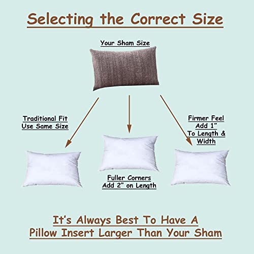 Pillowflex Synthetic Down Pillow Inserts - Alternative Down Pillows, Standard Pillow Inserts For Shams - Large Pillows, Standard Size Pillow - 20X72 Polyester Pillow - 1 Decorative Pillow #TOP2