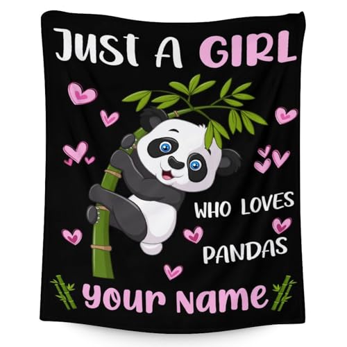 Mercuryelf Custom Panda Throw Blanket - Soft, Fuzzy & Warm - 30x40 Inches Small Blankets for Lap, Crib - Black Cute Throws Gift for Baby