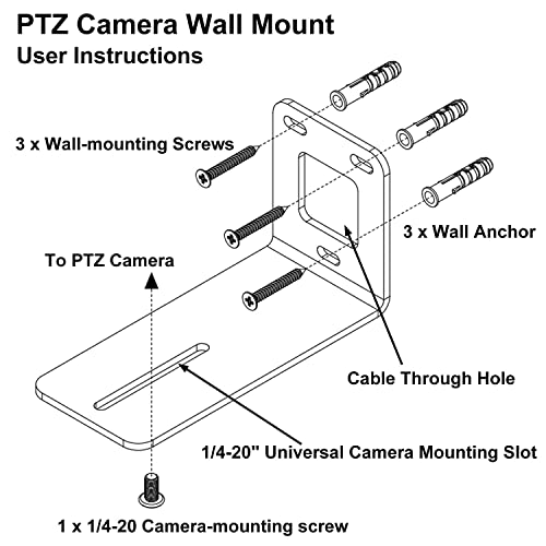 Small Ptz Camera Mount For Aver Cam520, Cam540, For Ptzoptics Pt12X-Usb, Pt12X-Sdi, Pt20X-Sdi, Pt30X-Sdi, For Telycam Tlc-300-Ip-12, Ptz Wall Mounting Bracket For Conferencing Cameras #TOP3