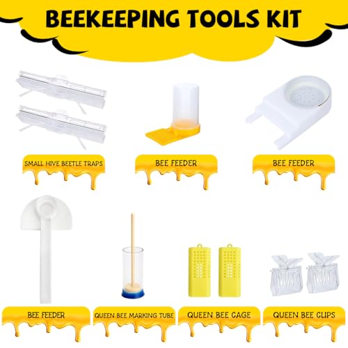 Imkereibedarf Zubehör, Bienenstock-Starter-Set, Alle Imkereiwerkzeuge und -geräte, Bienenraucher-Set für die Imkerei für Anfänger und Profis (32-teiliges Imkereibedarfs-Set)