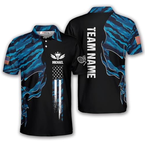PRIMESTY Personalized Badminton Shirt, Custom Name Badminton Jersey Gift for Badminton Lovers, Badminton Polo Shirt Men Women