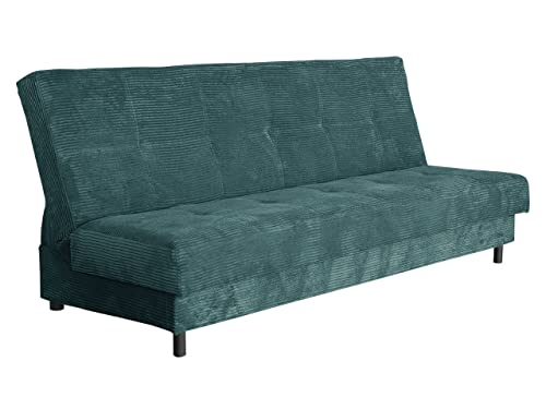 Sofá cama Enduro XIV Cord con caja de cama, sofá de 3 plazas, sofá con función de dormir y función de cama, sofá de salón, salón o campo, sofá cama (Poso 125)