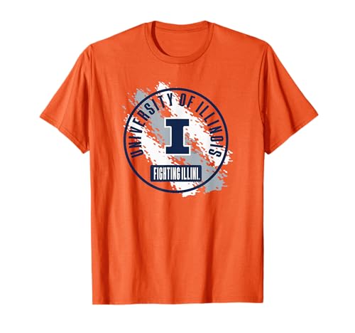 Illinois Fighting Illini Retro Paint Orange T-Shirt