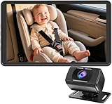 Rohent Baby Car Camera 7.2-Inch Monitor: 1080P HD Rear Facing Infant Backseat Camera with Night Vision 360° Rotation Wide Angle USB Plug & Play Anti-Glare Screen for Safe Driving F25