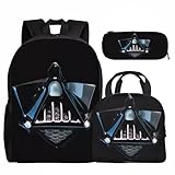 Aewgbdox Darth Vader Primary School Backpack Set With Lunch Box Pencil Case Elementary Daypack Knapsack Bookbag Laptop Bag Birthday holiday gifts