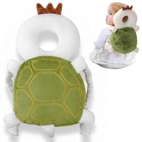 Mochila de almohada para bebé para caer Tortuga suave Protector de cabeza para espalda de bebé con correa ajustable para caminar y gatear con seguridad Mochila de protección para la cabeza
