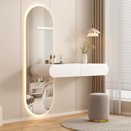 Meuble de maquillage mural flottant avec tiroirs, bureau suspendu pour mur, bureau d'angle flottant, coiffeuse suspendue pour chambre à coucher
