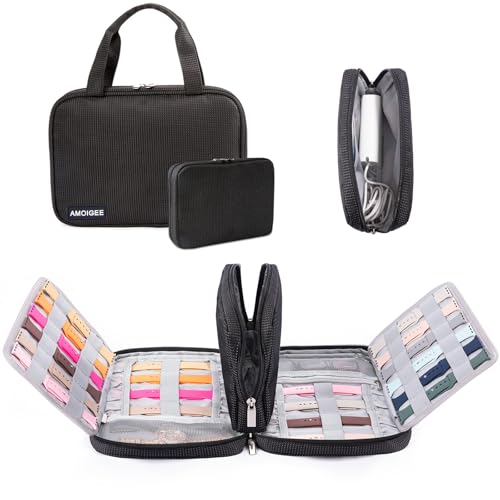 AMOIGEE 2 in 1 Watch band Case Organizer for 40 Watch Strap,Watch Band Storage Compatible with Apple Watch Band Organizer, Watch Accessories for 38mm/40mm/44mm, Black.