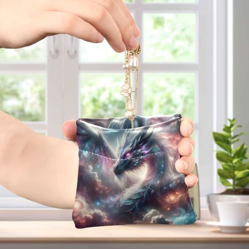 Luminous Galactic Dragon Coin Purse Leather Pouch Change Purse, Squeeze Coin Pouch for Cards, Keys & Lipsticks, Unisex4
