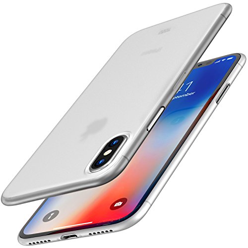 TOZO for iPhone X Case Hard Cover 0.35mm World's Thinnest Protect Bumper Shell for iPhone 10 / X Semi Transparent Light Weight Matte White