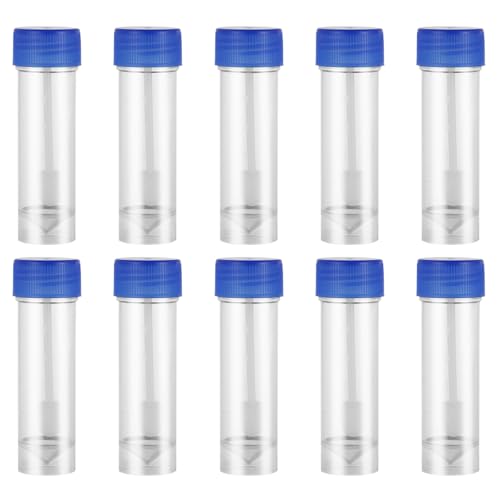 Hemobllo Plastic Specimen Cup with Lid Stool Container Without Label Laboratory Medical Use 25-30ml 10pcs