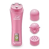 Snailax Cordless Back Massager Handheld - Rechargeable Wand Massager for Neck,Back,Shoulder Foot, Portable Body Massager, Adjustable & Multi-Purpose 3 Massage Heads (Pink)